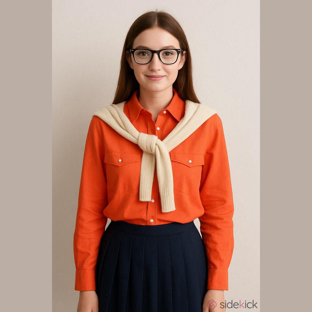 Ralph Lauren women’s electric Orange linen Button Down Shirt - Picture 2 of 6